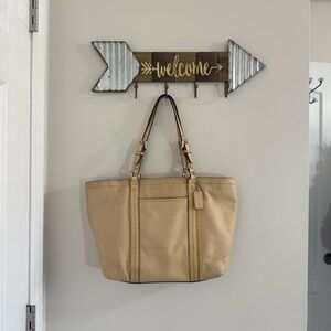 Coach Tan Leather Tote with Double Straps